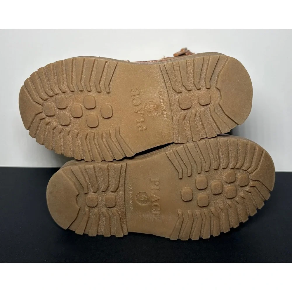 The Children's Place Boys‎ Faux Leather Lace Up Tan / Brown boots - Toddler 5C